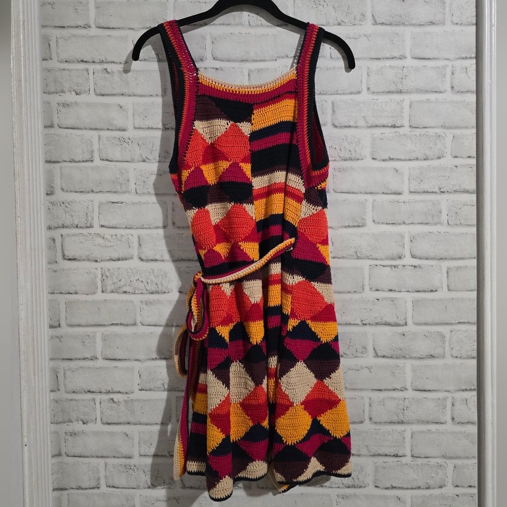 EUC Farm Rio Crochet Wrap Dress Multi size M - Picture 4 of 9